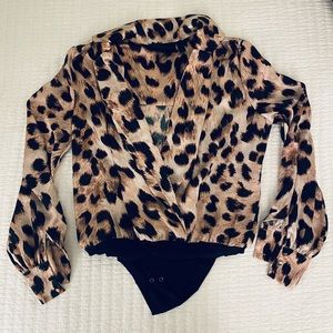 ASOS Faux Wrap Leopard Bodysuit // Size 6